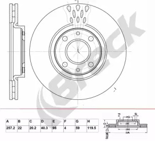 Тормозной диск BRECK BR 326 VA100